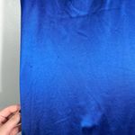 Liz & Sara Royal Blue Shiny Satin Ruched High Leg Slit Party Dress Large L Prom Photo 5