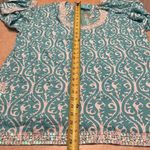 Escapada  Montreux beaded tunic 3/4 bell sleeves NWT size XL blouse aqua teal Photo 9