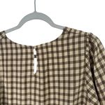TALULAH Tallulah Brown Plaid Tunic Mini Dress Long Sleeve Cottage Womens Medium Photo 8
