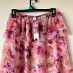 Target NWT Cruise Club OS Pink Floral Multi Way Flowy Ruffle Swim Suit Bikini Cover Up Photo 1