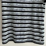 Talbots T by  Black & White Striped Heathered Short Sleeve Tee Twist Keyhole Back Photo 7