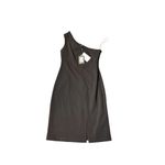 DKNY  Women's One-Shoulder Black Midi‎ Dress Size 6 Party Cocktail Photo 5