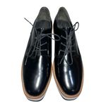 Vince Black Glazed Leather Reed Platform Oxford Lace Up Shoes Sneakers size 8 Photo 2