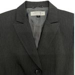 Tahari  Petite Notch Lapel Tailored Blazer in Pinstripe Dark Grey size 2P Photo 2