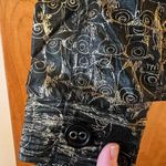 Chico's  Women Black Metallic Gold Owl Print Lined Button Down Blazer Jacket 2 Photo 6