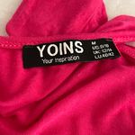 Yoins Hot Pink Cold Shoulder Scoop Neck Oversized Blouse Medium Photo 6