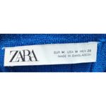 ZARA Royal Blue Sparkle Knit Tank Top Women's Size Medium Sleeveless Shimmer Top Photo 3