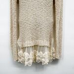 Anthropologie Kate Collection Lace Sweater Knit Tunic Top Shirt Long Sleeve Tan Small Photo 4