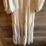 Amanda Uprichard  Womens Pullover Tiered V-Neck Midi A-Line Dress Ivory Size S Photo 8