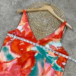 Natori  Women’s Satin Orange Flower Mist Camisole Night-Gown Midi Slip Dress L Photo 11