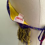 Vintage Floral Brocade Purple Fringe Festival Crop Top Photo 6