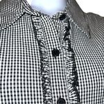 cj banks  cute sleeveless black and white checkered top with ruffle up front! Photo 2