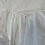 White Ruched Bubble Mini Blouse for Cocktail Size M Photo 1