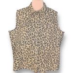 Coldwater Creek Vintage 90s Vest Tan Brown Leopard Animal Print Collared Button Front Plus 2X Photo 3