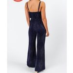 Blue Rain  Francesca's  boutique Blue sparkle glitter jumpsuit size small Photo 1