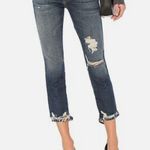Current/Elliott Current Elliot NWT Cropped Straight Denim Further Destroy W/ Hacked Hem Size 24 Photo 0