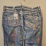 Forever 21  Women's Plus Size 1X Iridescent‎ Denim Maxi Skirt Front Leg Slit Photo 6