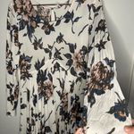 Free People  First Kiss Maxi Dress Medium Sleeve Flowy Floral Scoop Neck White Photo 11