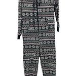 Victoria's Secret PINK Pajamas Womens Small One Piece Black Sherpa Fair Isle Photo 0