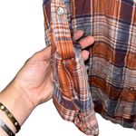 Linda Anderson plaid with crochet long sleeve button down shirt size xl Photo 1