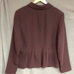 Loft Burgundy Gold Polka Dot Single-Button Blazer Womens XL Photo 4