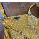 American Eagle  Mustard Yellow Polka dot Smocked Romper -Retro- M NWOT Photo 10