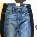 frame denim Le High Skinny Crop Two Tone Denim Panel Jeans Kenya Navy Blue sz 24 Photo 6