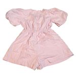 Mabel  Pastel Puff Sleeve Bow Detail V Neck Romper Shorts Size Medium Easter NWT Photo 4