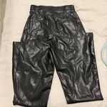 Abercrombie & Fitch Black Straight Leg leather pants Photo 2