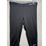 Nike Pro Large Womens Capri Leggings Stretch Black Dri Fit Pull On Athletic Photo 0