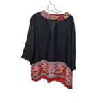 Rafaella  Paisley Style Print Bohemian Style 3/4 Sleeve V-Neck Tunic (Size L)‎ Photo 3
