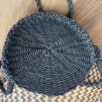 Urban Outfitters  Round Straw Crossbody Purse Black Bag Photo 2