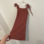 Urban Outfitters Rose Marie Tie Shoulder Mini Dress Mauve Ribbed Sweater Bodycon Photo 8