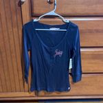 Juicy Couture  Pam Gela Regal 26" Henley Sleepwear Pajama Top Blue Women's Medium Photo 5