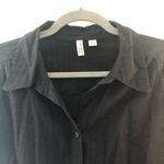 st. john's bay St. John’s Bay Blouse Black Button Down Long Sleeve Sz L GUC Collared Photo 1