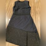 Carven black asymmetrical jaquered black sleeveless Shift Cocktail mini Dress 34 Size 4 Photo 14