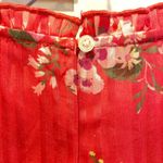 Loft Meadow Bouquet Spring Poppy Ruffled Sleeve Floral Dress Red Size Small Photo 10