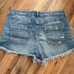 Free People  Blue Distressed Jean Shorts Photo 1