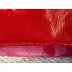 Giorgio Beverly Hills Hand Bag Red Faux Leather Bamboo Straps Christmas Purse Photo 2