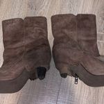 Not Rated  brown zip up summer heeled mid calf boots Photo 2