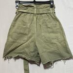 ZARA  Olive Green High-Waisted Women's Shorts‎ size 0 Photo 4