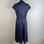 Gal Meets Glam Womens Margie Midi Dress 8 Navy Blue Tie Front Short Sleeve Photo 4