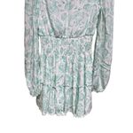 House of Harlow  1960 Mini Dress Mint Green Paisley Smocked Women’s Size Small Photo 6