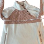 Abercrombie & Fitch Abercrombie &‎ Fitch Womens Cream Pink Quilted Fleece Pullover Sweatshirt Photo 6