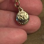 Jones New York gold tone green abalone stone pendant necklace Photo 4