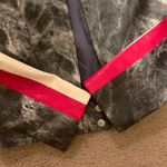 I am gia  Devyn Moto Leather Jacket NWOT GREY RED STRIPED fall sold out casual Photo 5