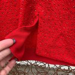 Vintage 90s David Warren red sparkle sheath dress 10 Photo 1