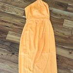 Gianni Bini Orange Halter Neck Midi Dress Photo 3