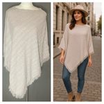 Oshlen Beige Fringe Knit Poncho Wrap Fall Layer Tan Size undefined Photo 6