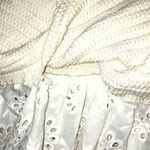 ZARA 400. strapless eyelet cream and white knit top size large Photo 2